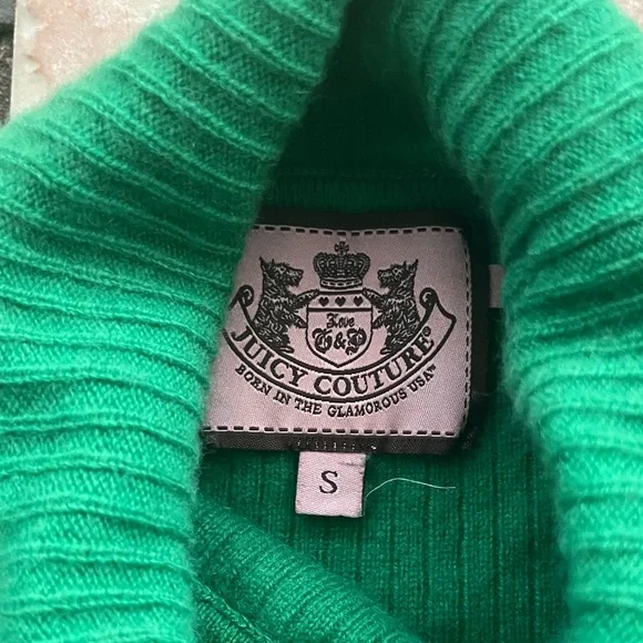 Y2K Juicy Couture Wool Cashmere Turtleneck Sweater Size Small - Picture 3 of 4